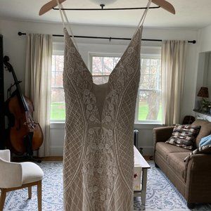 Lulu's This I Promise You Beaded Maxi Wedding Dress (size M)